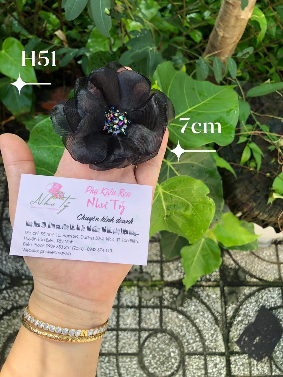[Có sẵn] [Ảnh thật] hoa von rời 7cm nhụy pha lê cao cấp