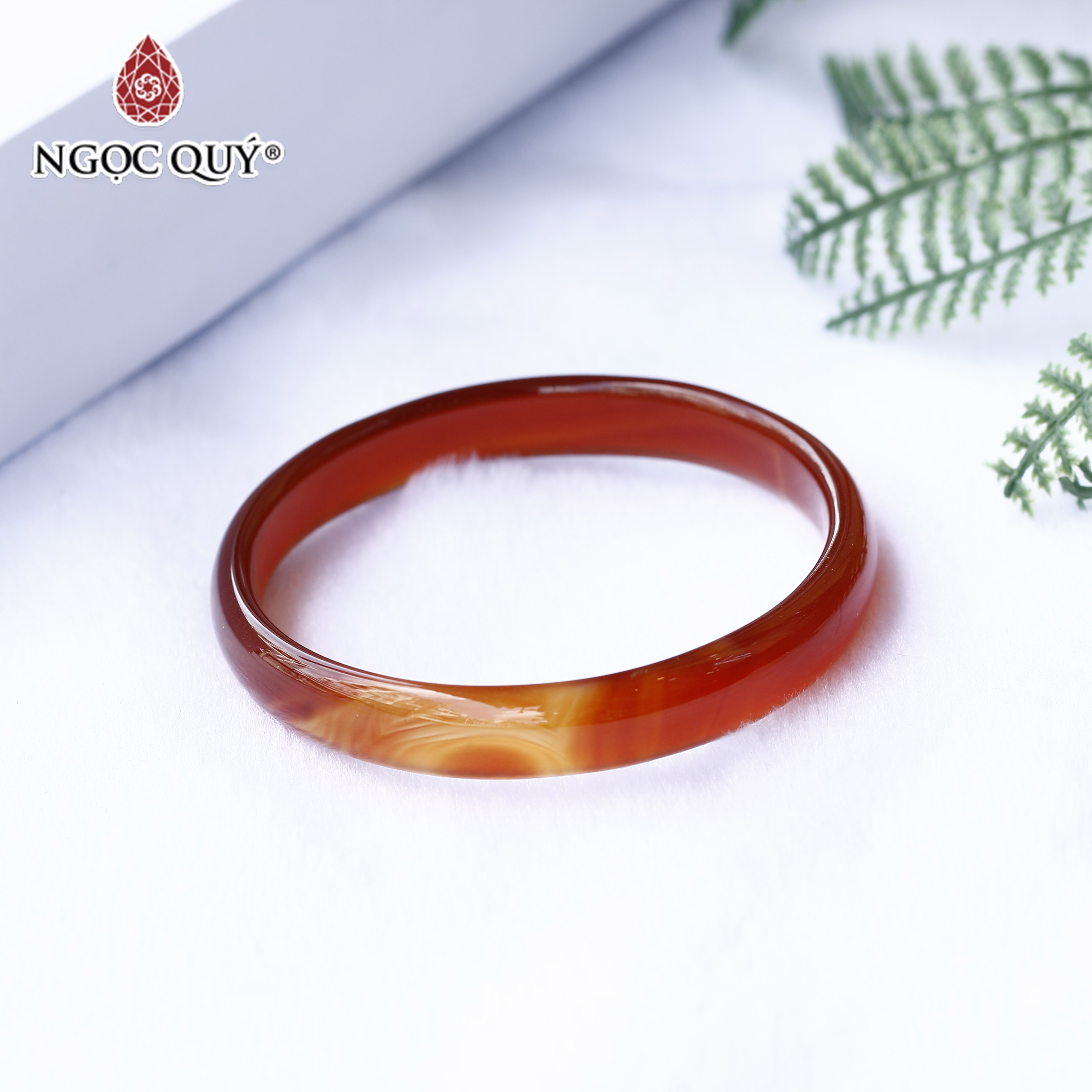 Vòng đá mã não đỏ bản mỏng Ni56 - Ngọc Quý Gemstones