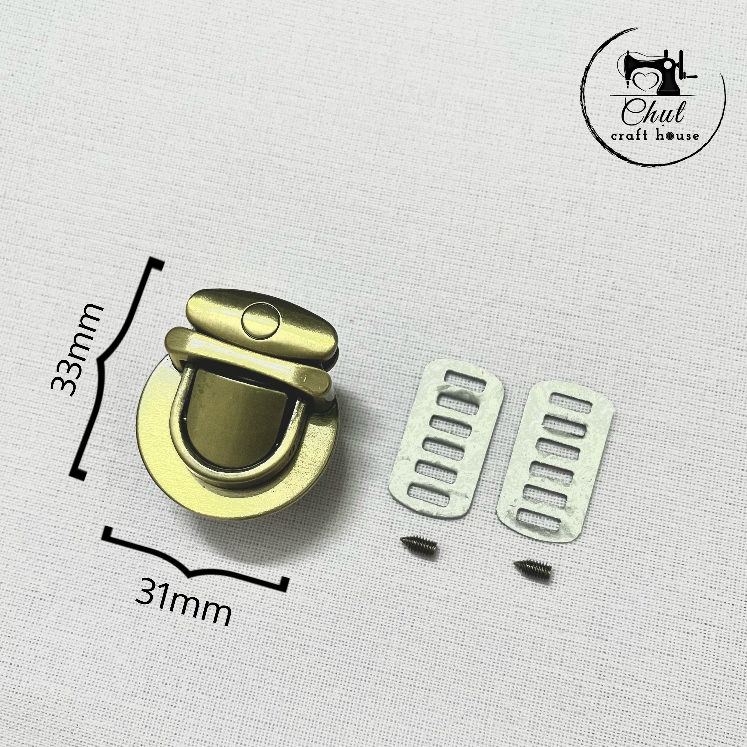 Khóa sập mỏ vịt đồng dùng cho túi ví handmade