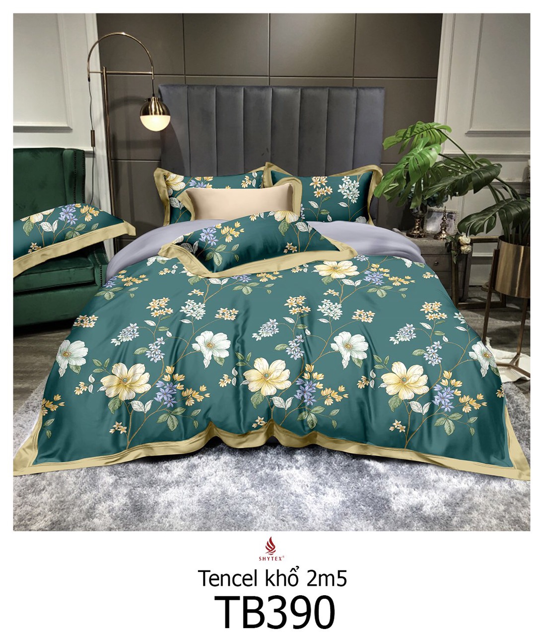 Drap Tencel Bộ 4 món 40S (1 Drap + 2 Áo Gối 50*70 + 1 áo gối ôm)