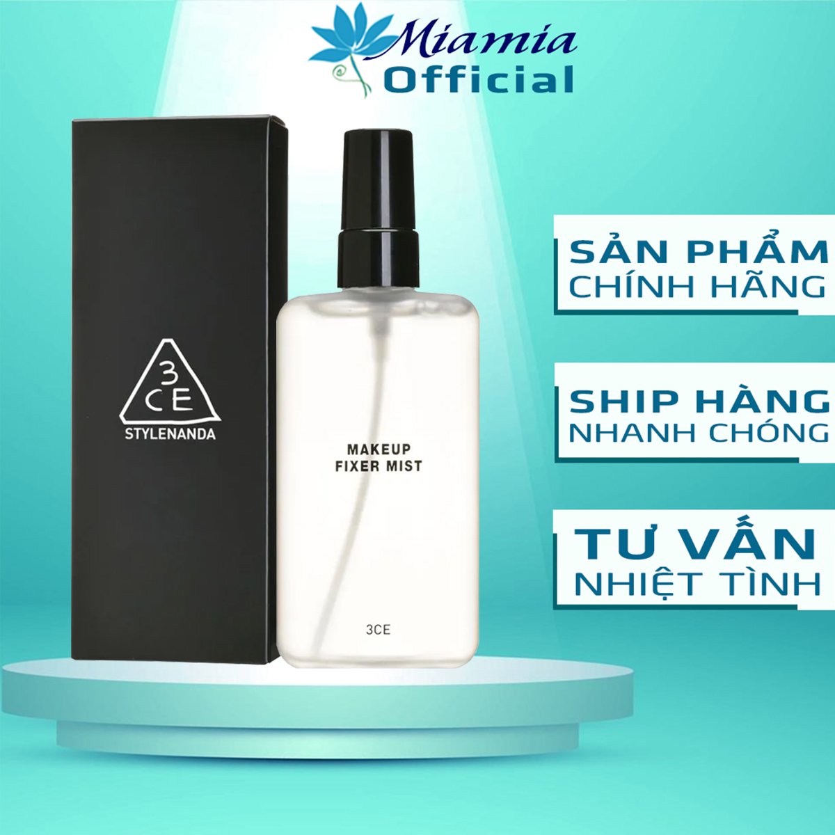 Xịt khoáng 3ce shimmer makeup fixer & makeup fixer mist