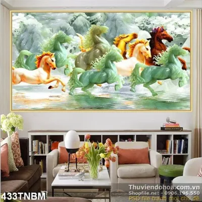 Tranh trang trí Mã Đáo Thành Công - MS 433TNBM - Tranh trang trí, tranh treo tường, tranh treo phòng khách, tranh treo phòng ngủ, tranh treo tường 3D, tranh nghệ thuật, tranh phong thủy