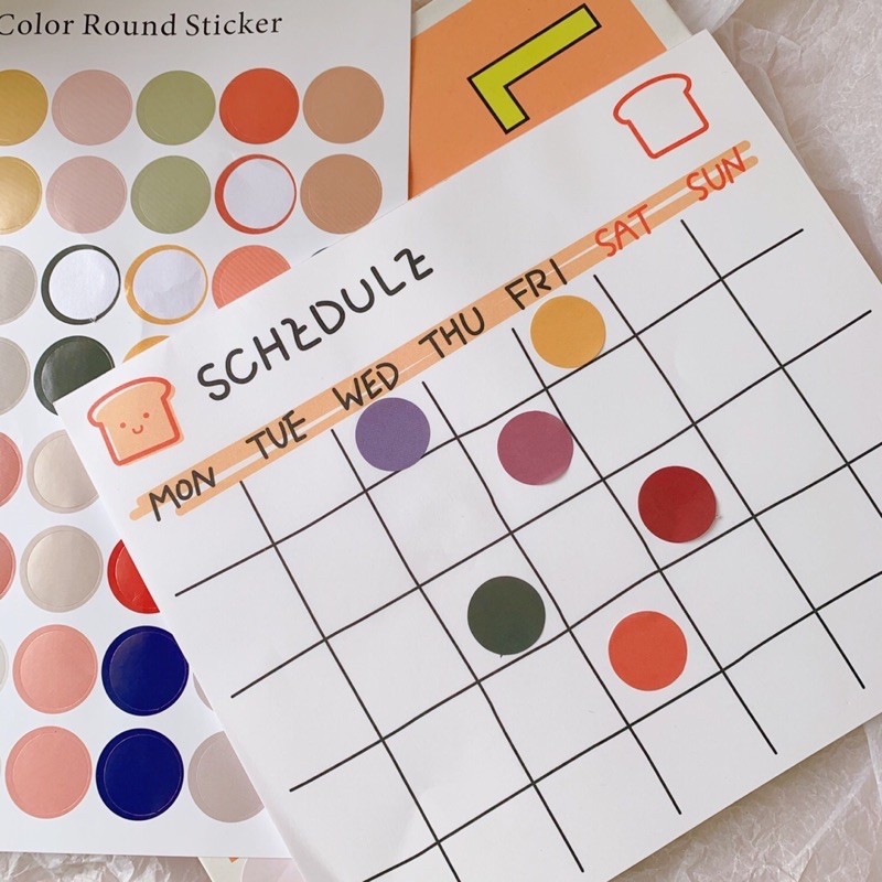 Set 48 sticker hình chấm tròn