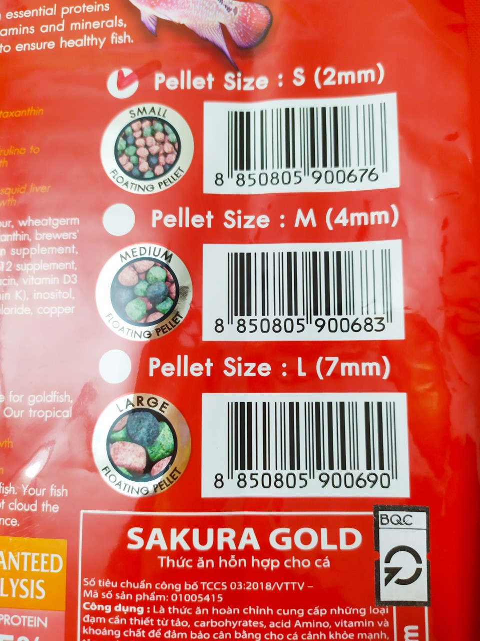 [HCM]Thức Ăn Cá Sakura (Viên Lớn 7mm) 2000g