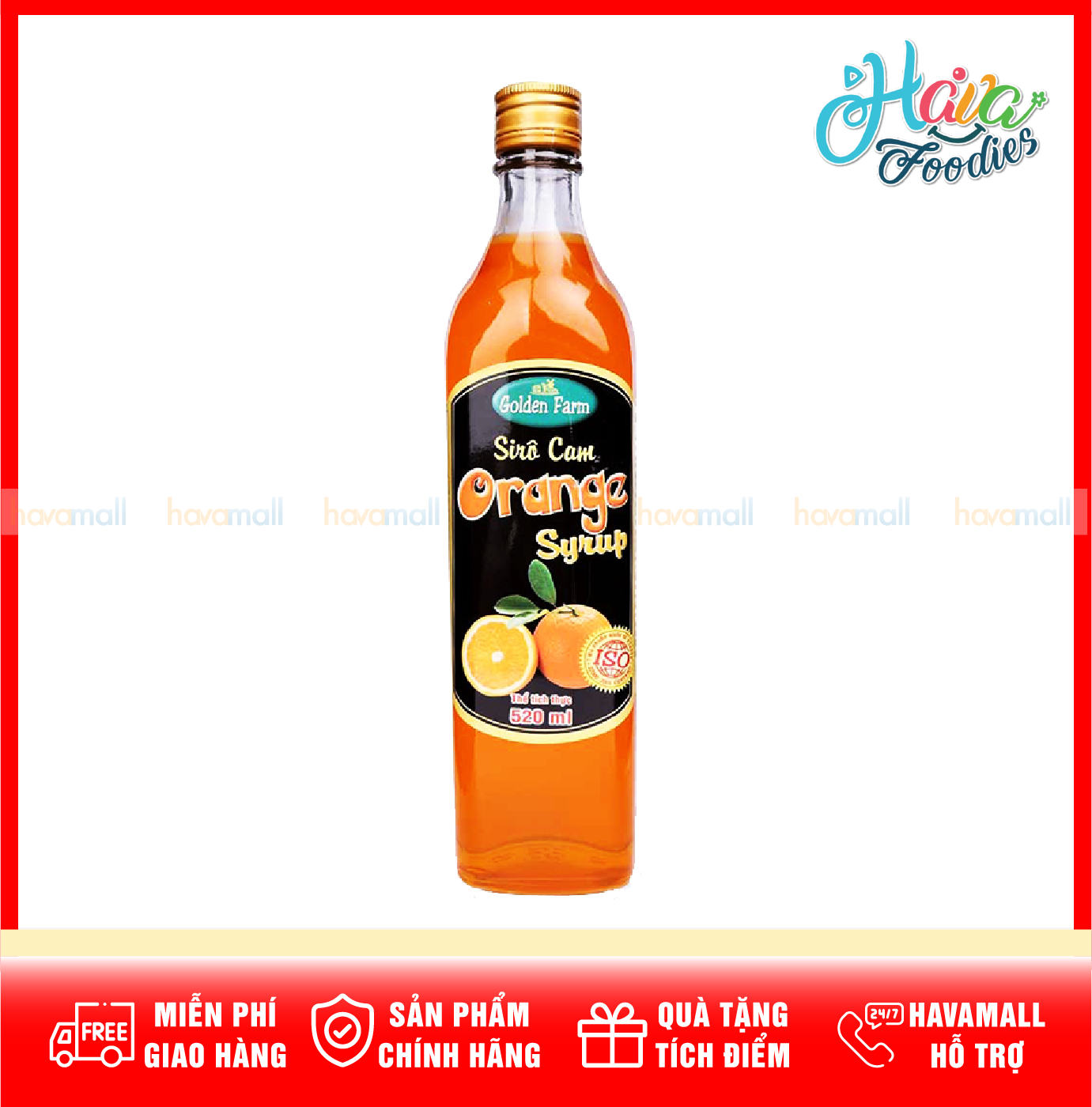 HÀNG CÔNG TY  Siro Cam Golden Farm Orange Syrup 520ml