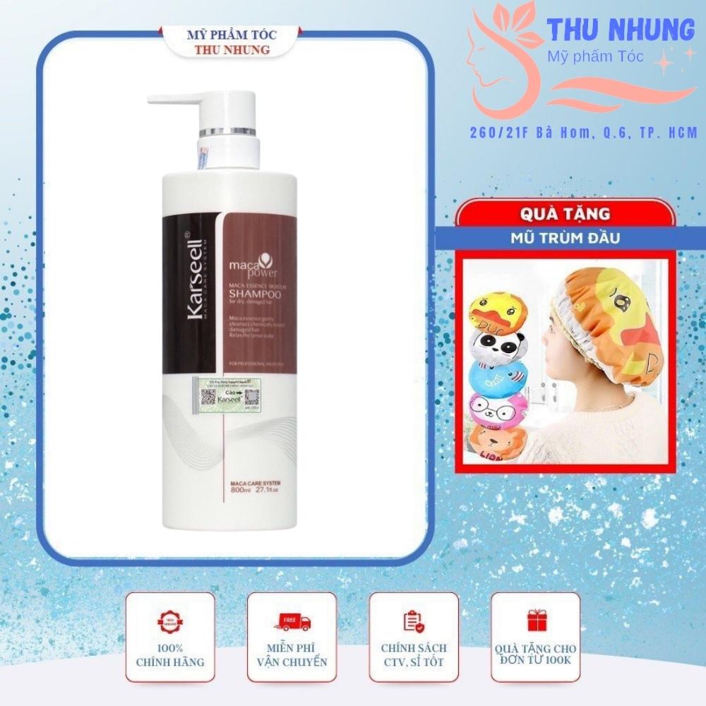 [+Tặng mũ trùm][HCM]Bộ gội xả Karseell Maca siêu mềm mượt 800ml