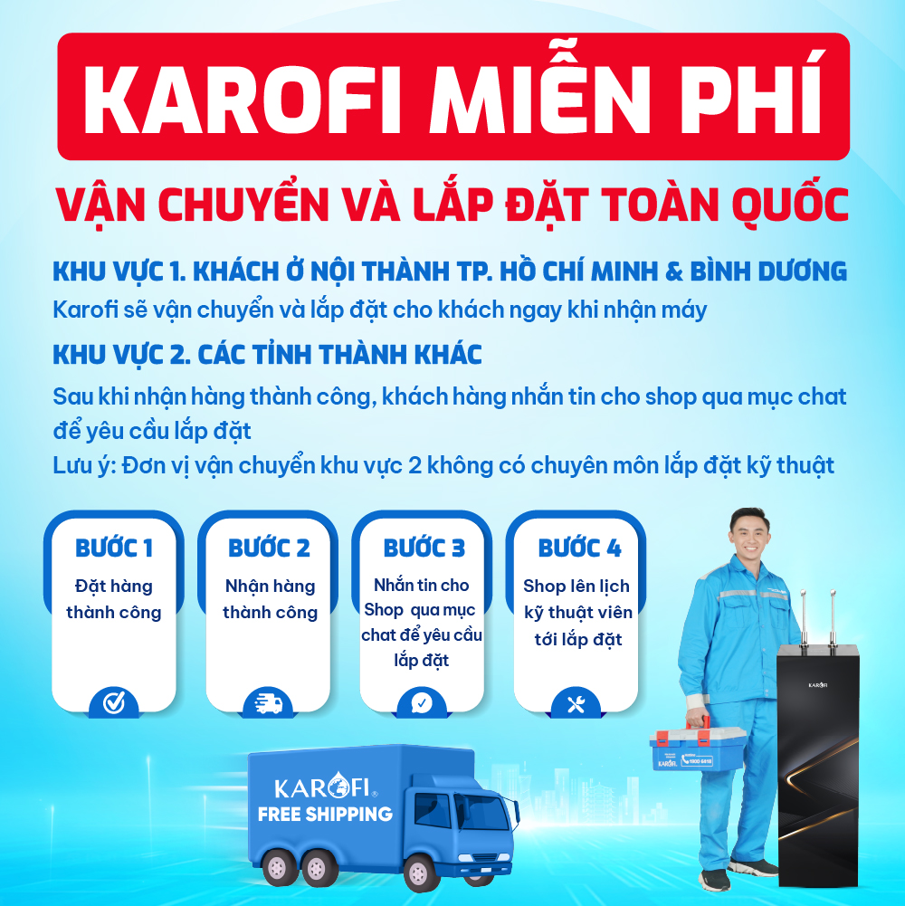 Máy lọc nước nóng lạnh Karofi KAD-I55
