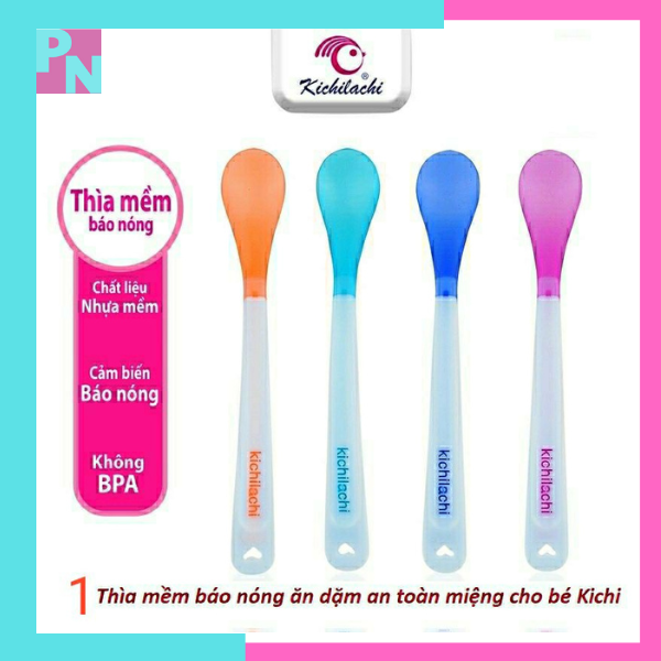 Muỗng ăn dặm cho bé muỗng ăn dặm silicon cho bé muỗng cảm ứng nhiệt thìa báo nóng cho bé thìa tập ăn dặm cho bé, thìa silicon ăn dặm cho bé, không BPA
