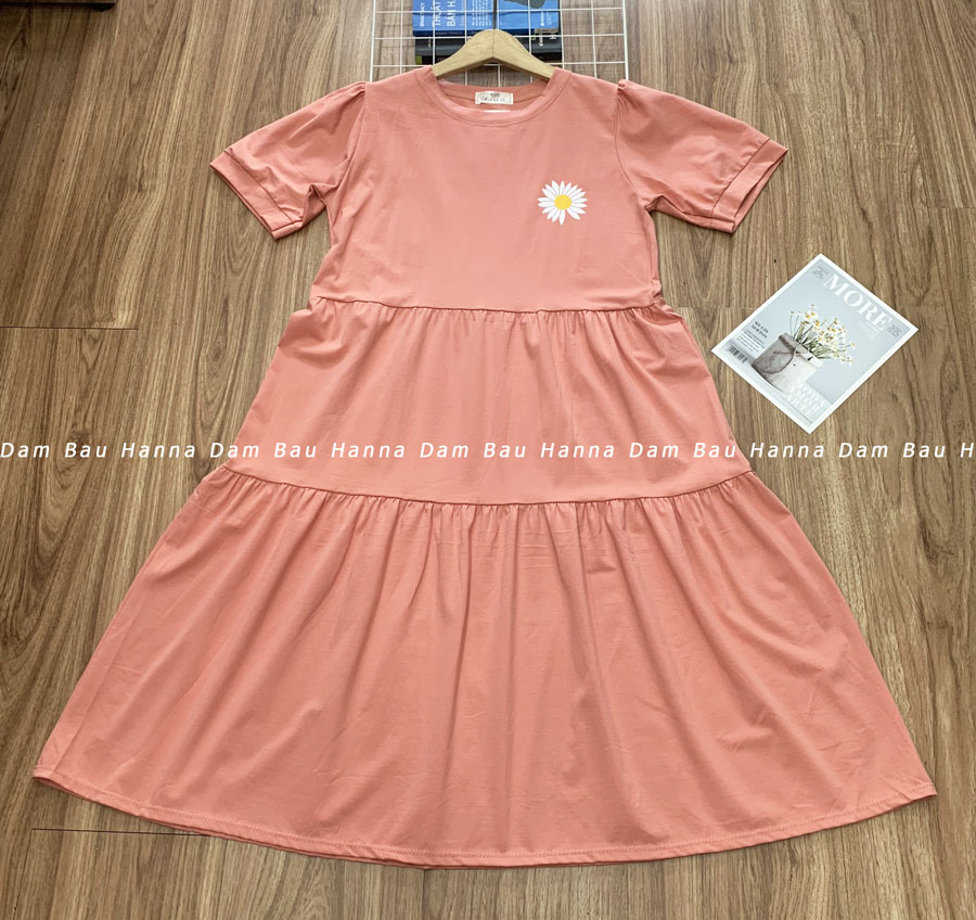 [HANNA size 40-70kg] Đầm bầu thun cotton lạnh co dãn 4 chiều thoải mái cao cấp không xù không bai không nhăn thấm mồ hôi mát mùa hè phù hợp mặc nhà mặc đi chơi
