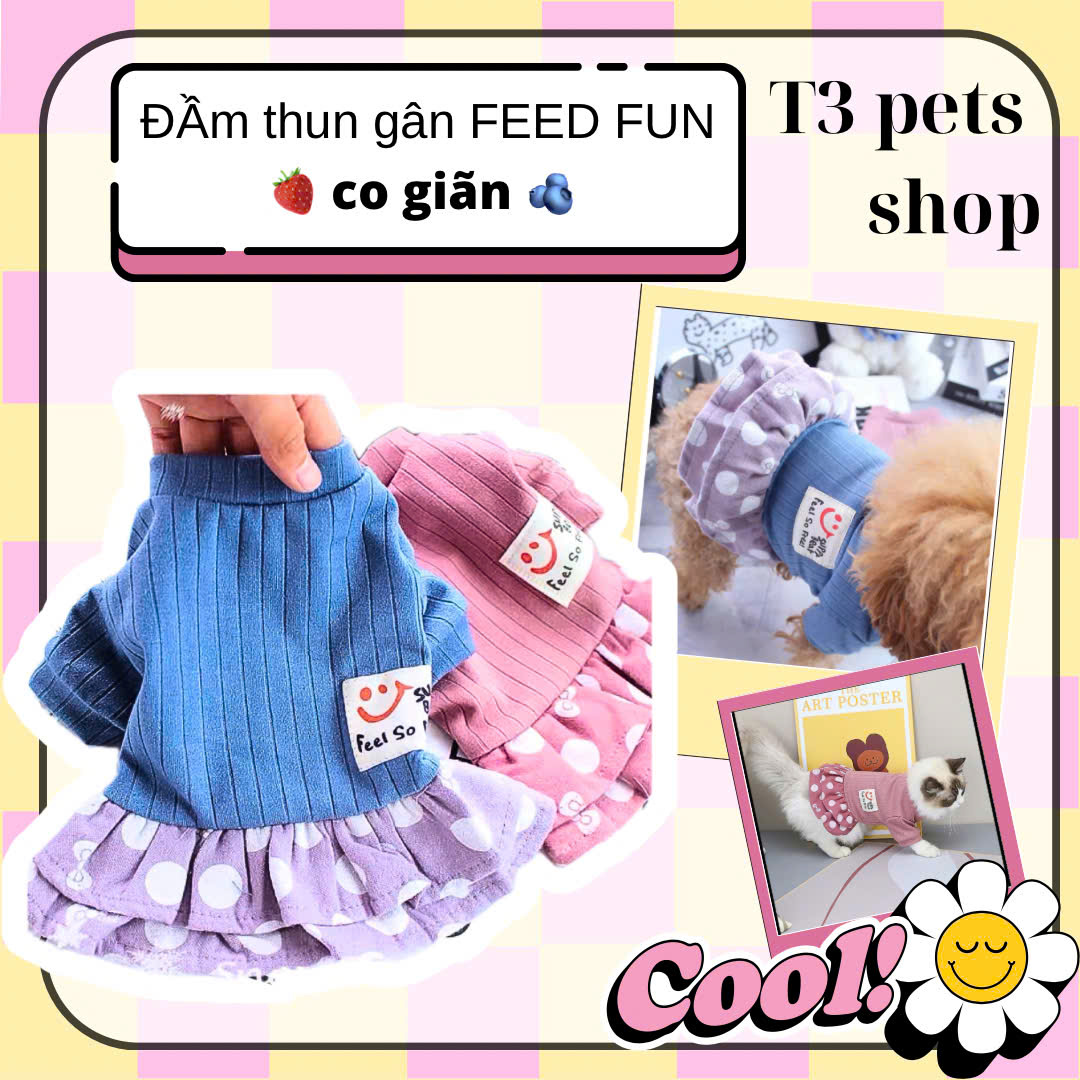váy đầm xòe "Feel so Fun" cho chó mèo - T3 PETS SHOP