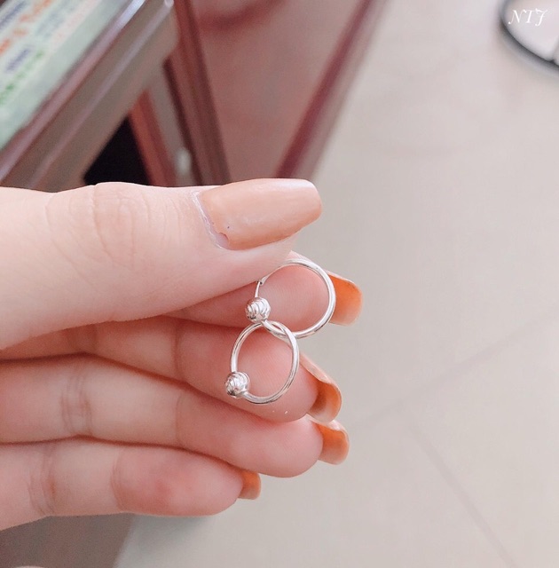 Bông tai vòng bi cho bé chuẩn bạc ta