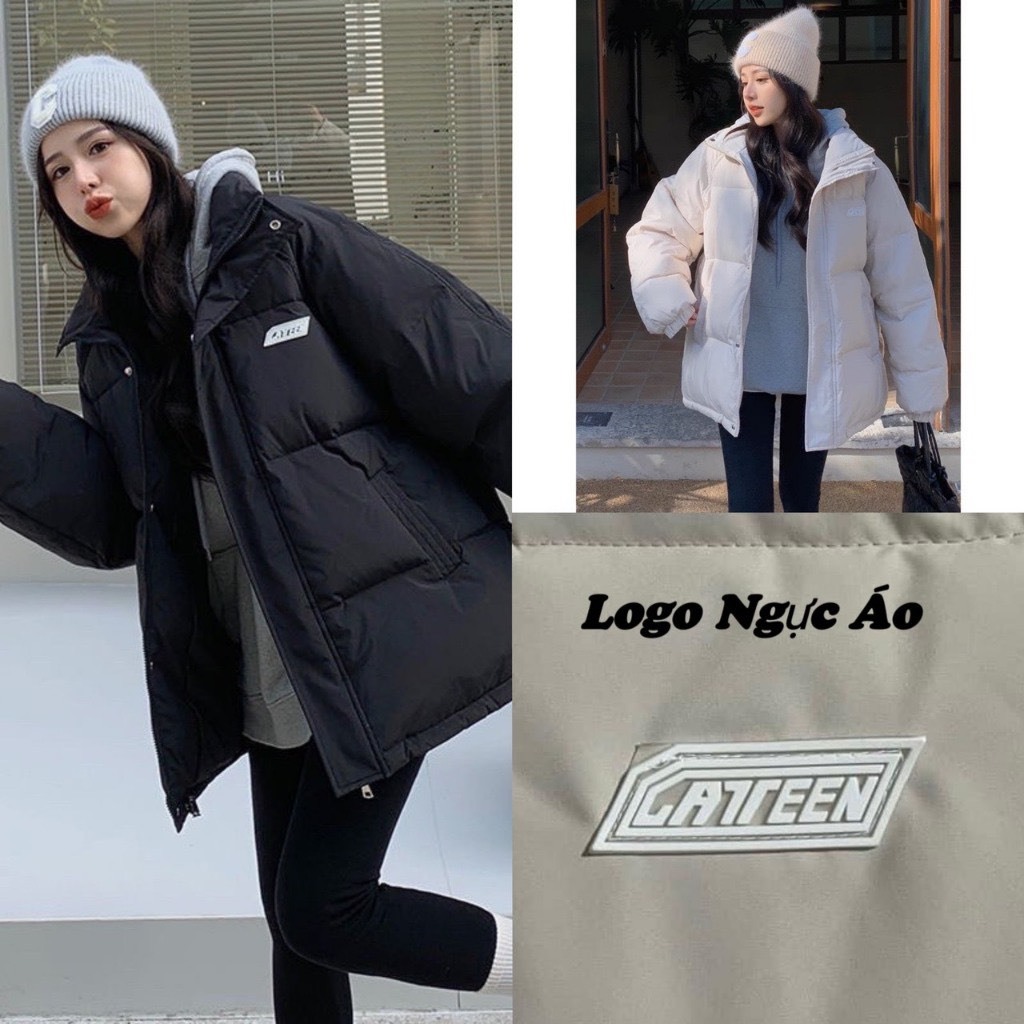 Áo khoác phao nam nữ đại hàn - logo cn hàng chuẩn loại 1 có dây rút