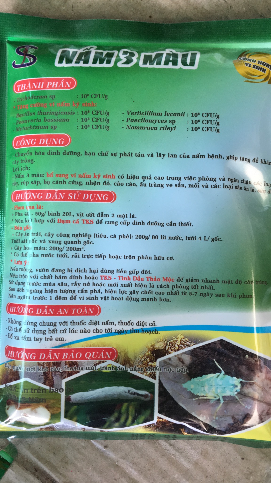 Sản phẩm nấm 3 màu gói 200 gr
