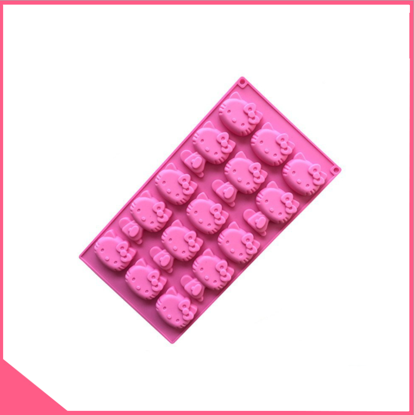 Khuôn silicon làm socola hình mèo kitty