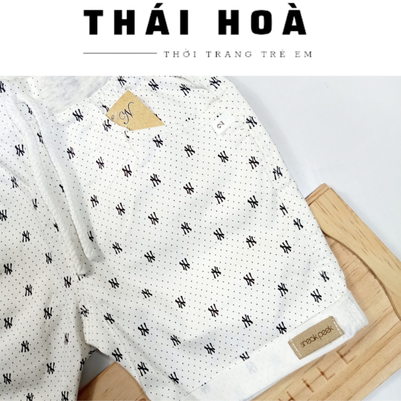 Quần kaki trắng đen cho bé trai 7-30kg
