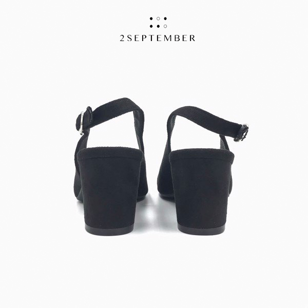 [HCM]Giày Slingback cao gót 5cm mũi nhọn 2September Yala V Black