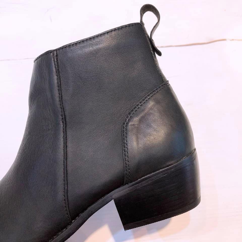 Giầy Bốt Nữ Da Thật Gót Trụ Cao 3CM VNXK