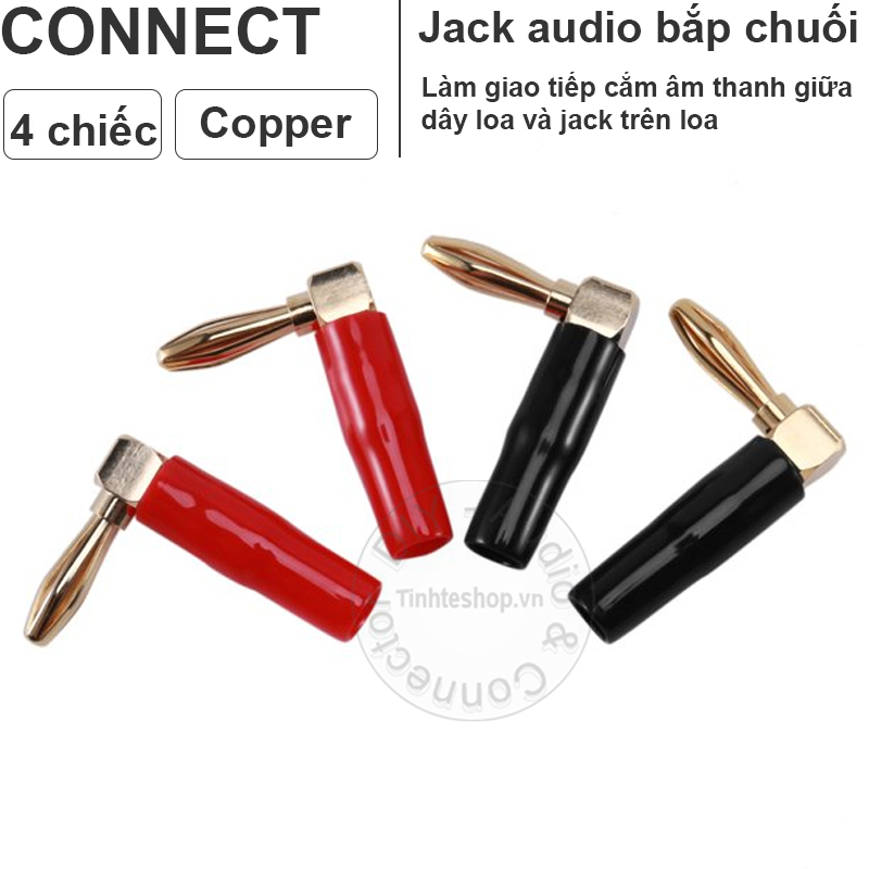 4PCS - Audio banana plug angle  90 degrees for Speaker and Ampifier OD5mm