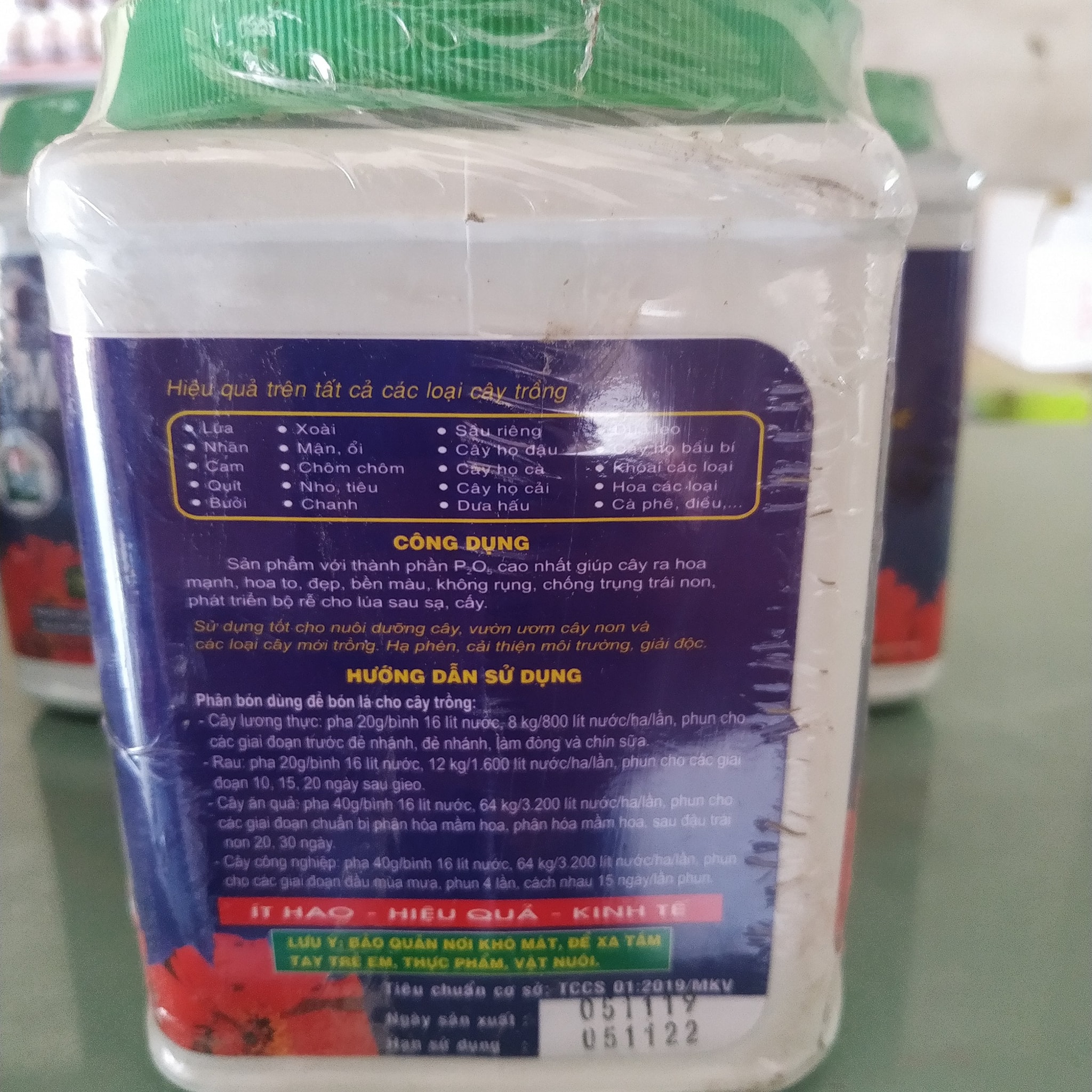 Phân bón NPK 10.60.10 TE 500gr