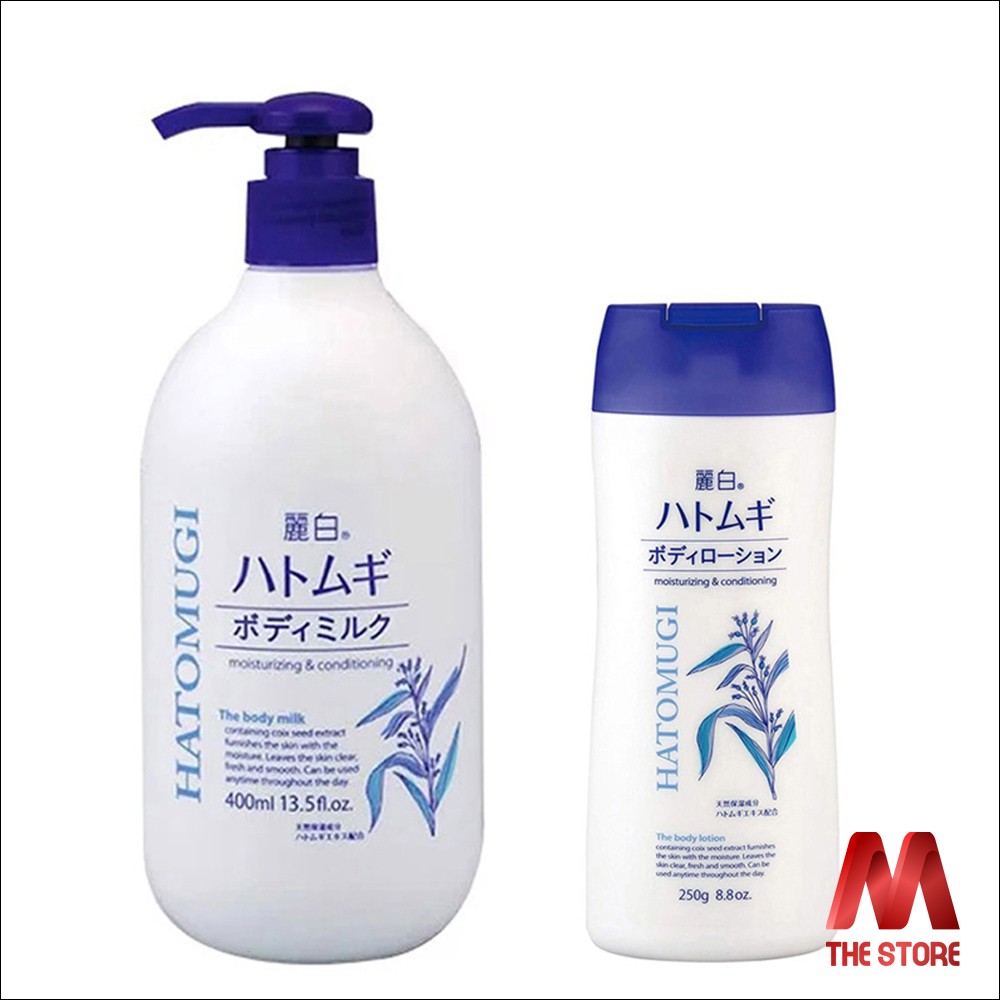 Sữa dưỡng thể Hatomugi ban đêm 400ml nội địa Nhật Bản - Dưỡng thể, dưỡng ẩm, dưỡng trắng Hatomugi Moisturizing & Conditioning The Body 3in1