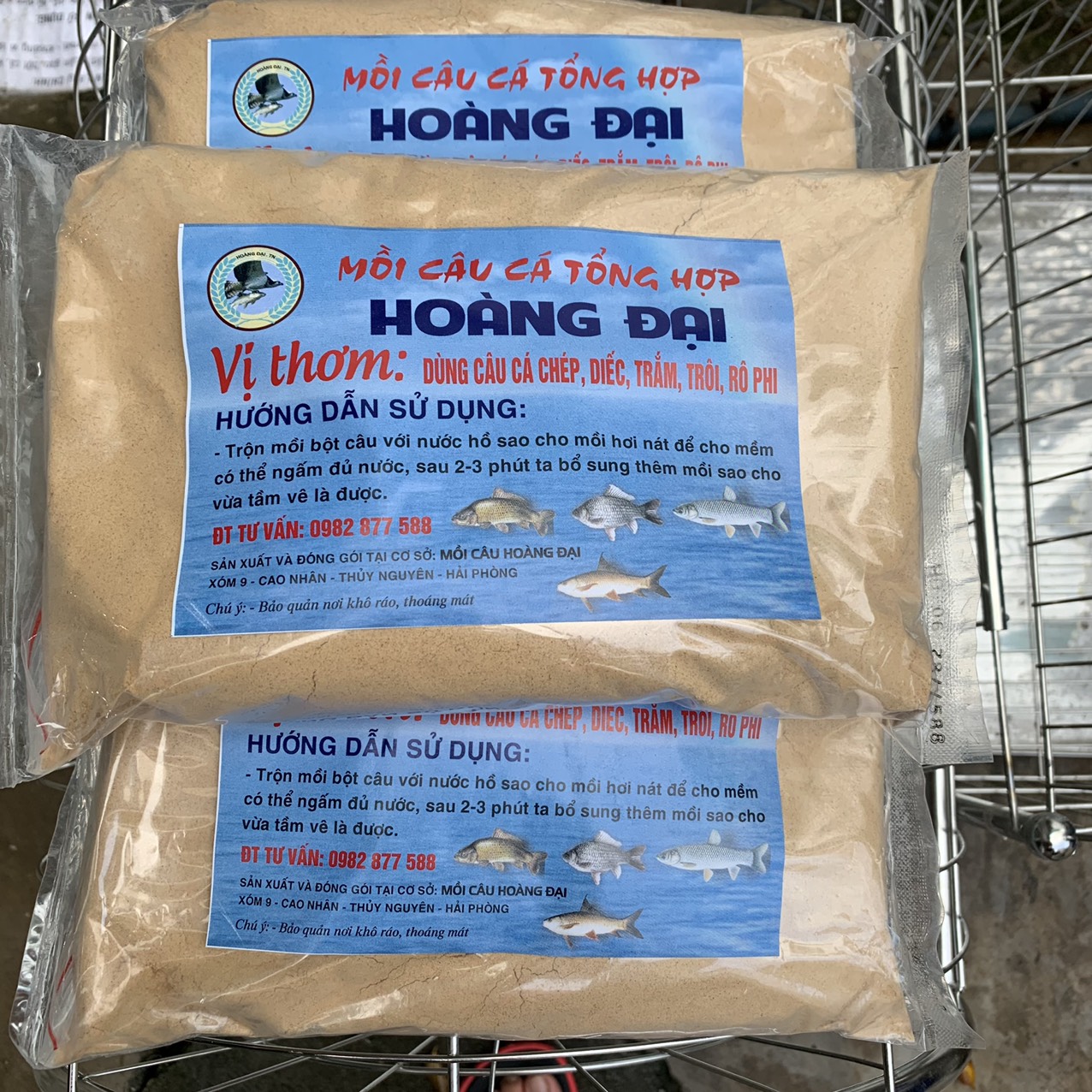 Mồi câu cá  Tổng hợp Hoàng Đại  [ Gói 800gr] MồiCâu cá Chép, Diếc,  Trắm, Trôi, Rô Phi Dạng Túi Díp Dễ Dàng Bảo Quản