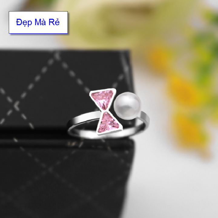 Ring bow applique stone delivery Pearl (self-adjustable big small according to the finger)-commitment 1 Đổi 1 if Hoen, Rust