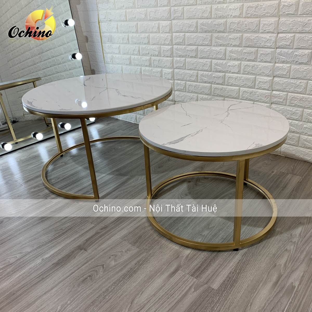 (FREE SHIP) Bàn Trà Đôi mặt đá cao cấp để Sofa Phòng Khách và Quán ( Hàng có sẵn)