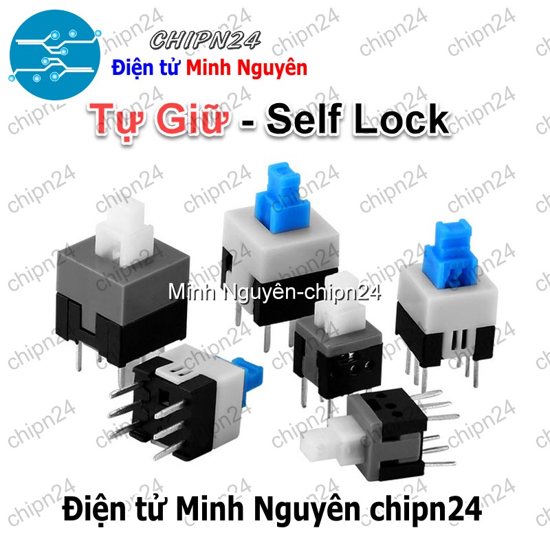(F83) Nút nhấn 6 chân Tự Giữ (5.8x5.8mm/7x7mm/8x8mm/8.5x8.5mm) - [Chọn Loại] - HHH.00135