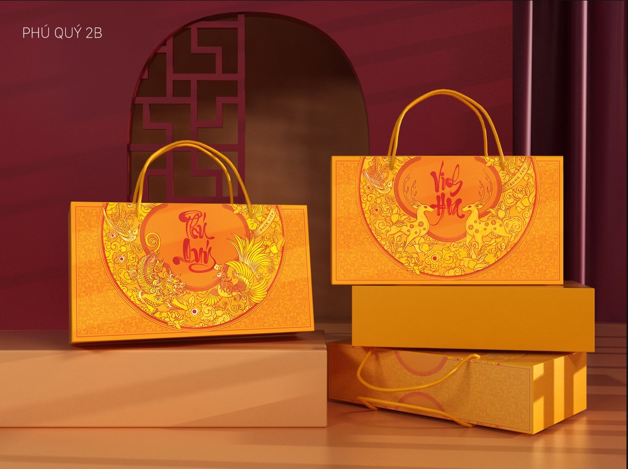 Hộp đựng bánh trung thu 2 bánh 2023