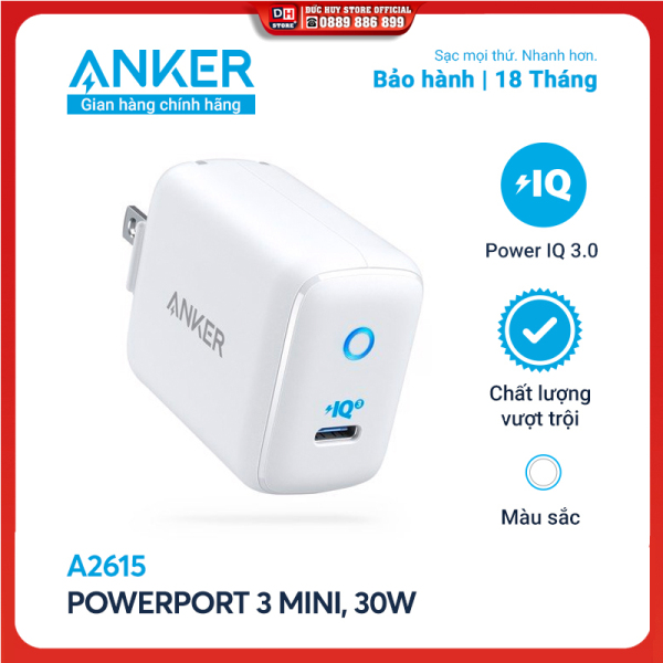 Sạc ANKER PowerPort III mini 1 cổng PIQ 3.0 30W - A2615