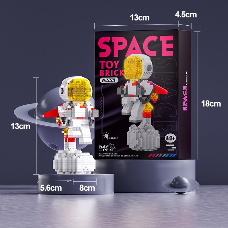 Đồ Chơi Lắp Ráp Le.go 3D Có Đèn Mô Hình Phi Hành Gia Spaceman