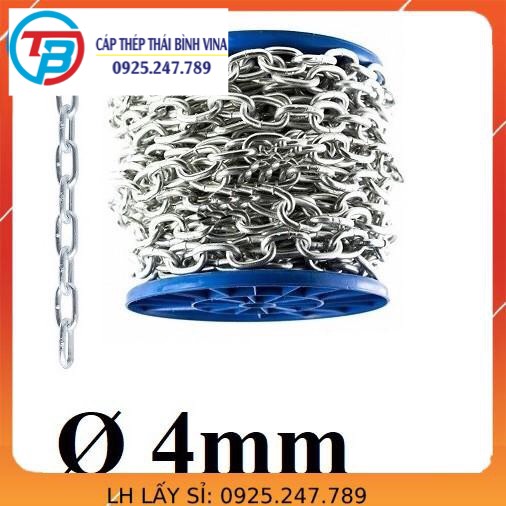 Dây xích sắt mạ kẽm ø cáp thép thái bình vina