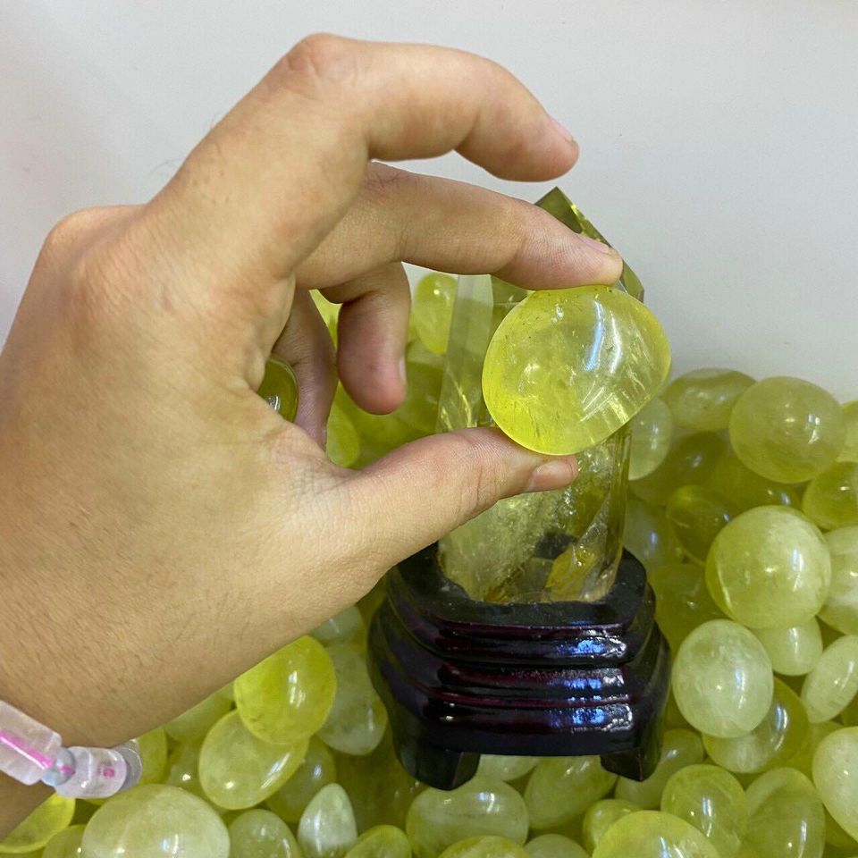 Đá thạch anh vàng phong thủy dạng hạt sỏi - 1 kg