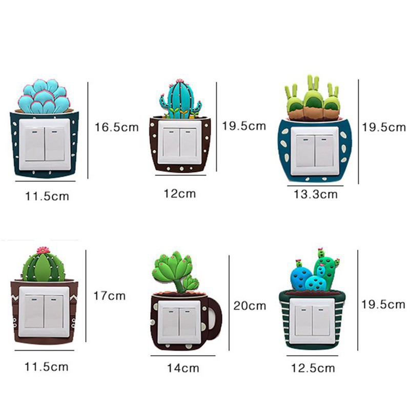 Miếng Dán 3D Silicon Trang Trí Ổ Điện Hình Đáng Yêu