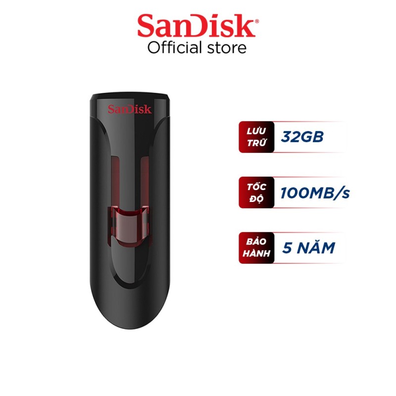 Bảng giá USB 3.0 SanDisk CZ600 32GB Cruzer Glide tốc độ cao upto 100MBs Phong Vũ