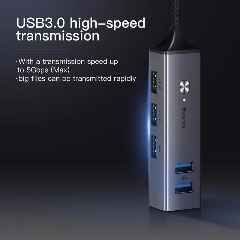 Bộ HUB chuyển đổi Type C sang 5 cổng USB 3.0 (Type C 3.0 to 3 USB3.0 + 2 USB2.0 OTG HUB)
