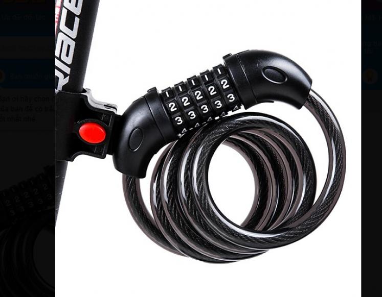 khóa xe đạp mật mã 5 số 12*1200 mm Tonyon 566