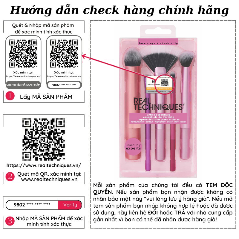 Bộ Cọ Real Techniques BY SAM & NIC Artist Essentials