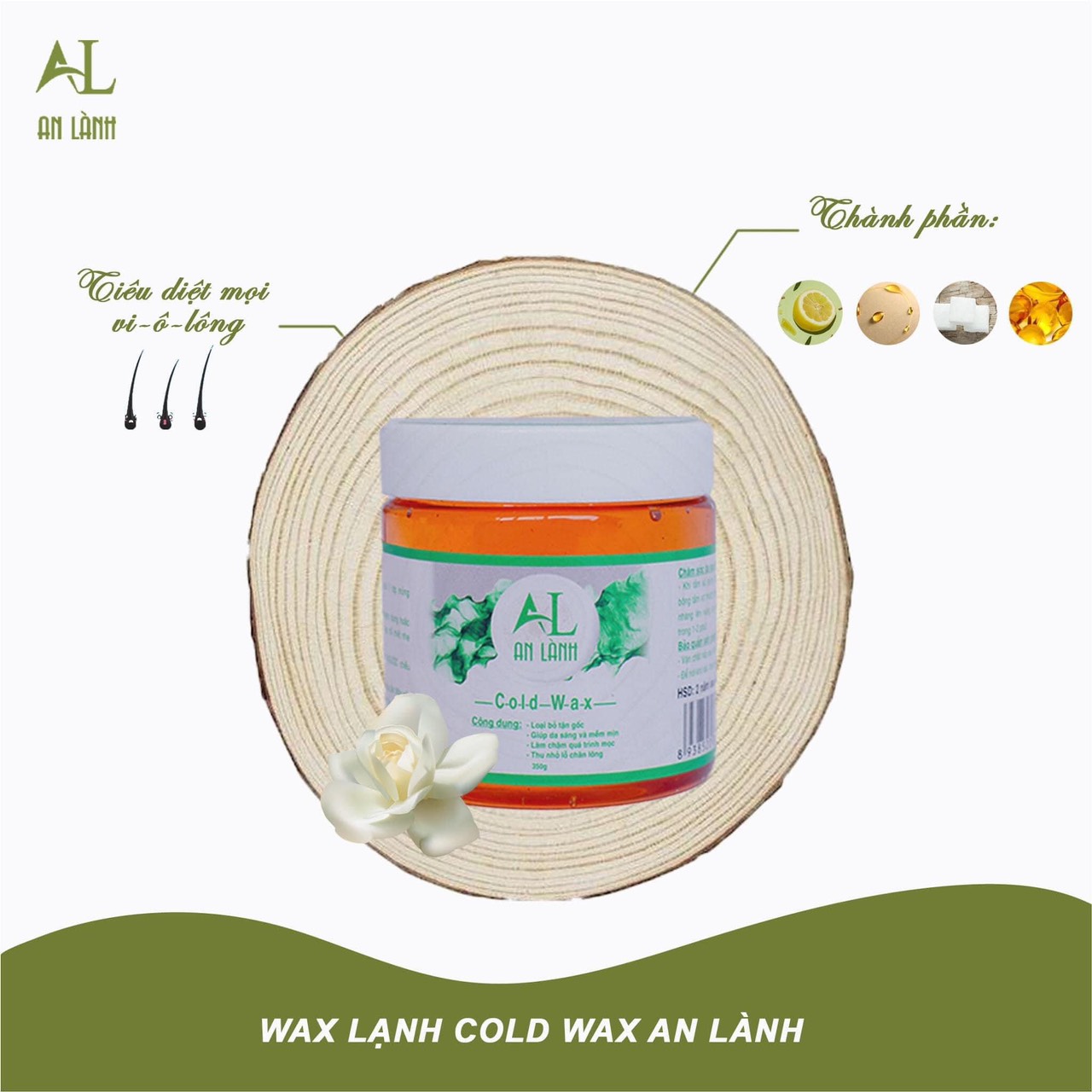 Triệt lông, tẩy lông ( Sáp wax + mỡ trăn An Lành ) Tặng que và giấy wax