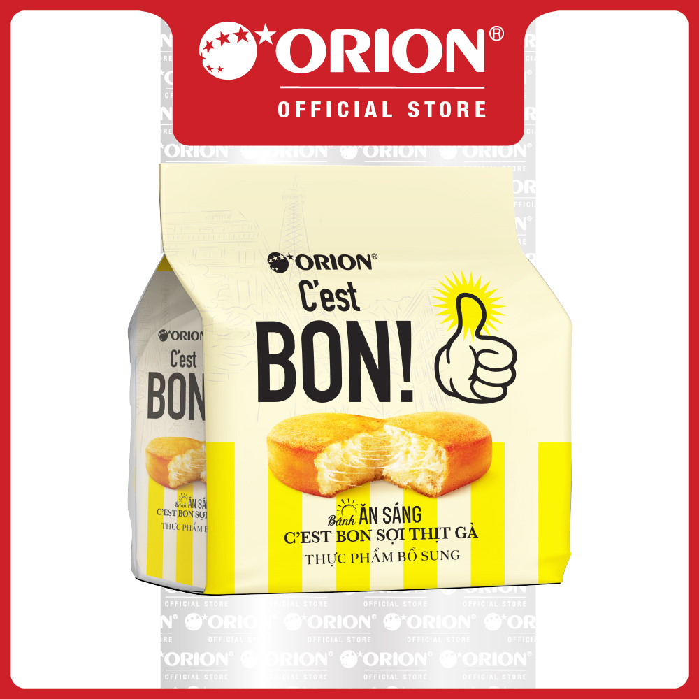 Túi 15 gói bánh ăn sáng Orion C'est Bon sợi thịt gà truyền thống (255G)