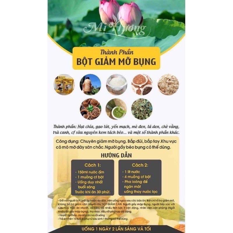 Bột Giảm Cân,Giảm Mỡ Bụng Mị Hương Zero Sugar
