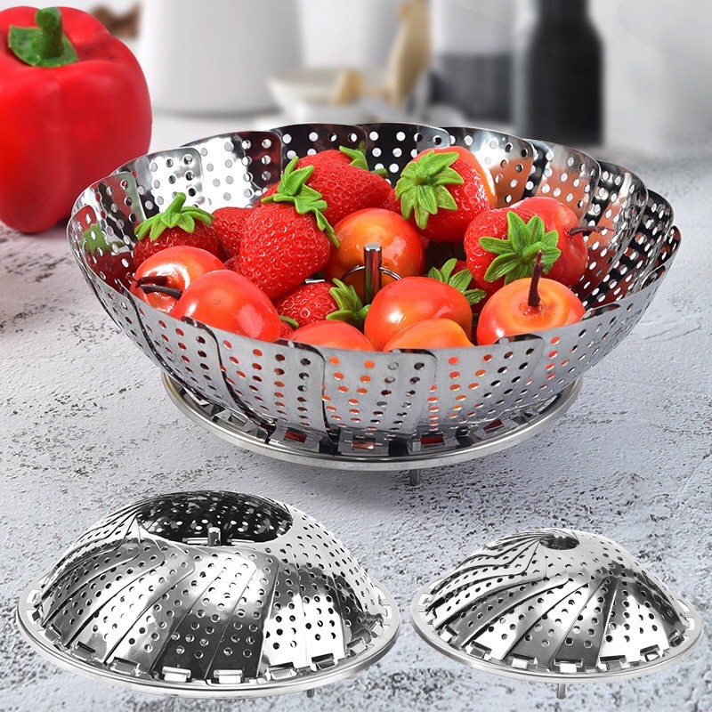 Xửng hấp vỉ hấp inox gấp gọn thông minh cao cấp