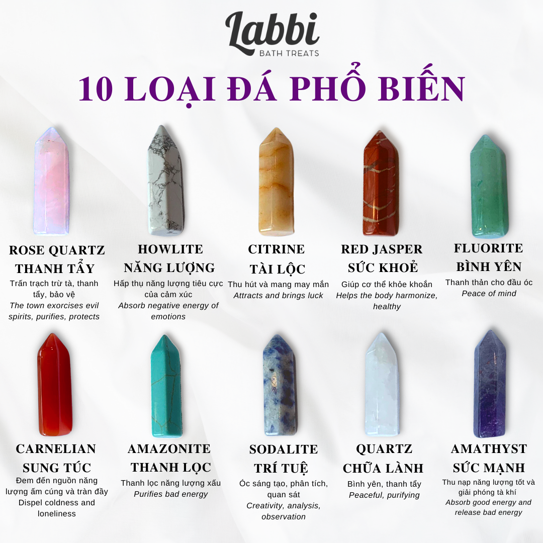 [Labbi] Combo xô đốt thu hút sức mạnh [ĐÁ THẠCH ANH TÍM]