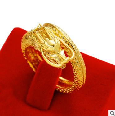 [HCM]Nhẫn Màu Vàng Hình Rồng Cao Cấp Không Đen