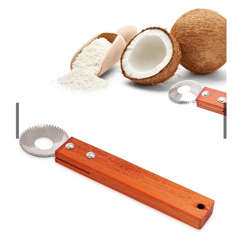 [HCM]Dụng cụ nạo dừa cán gỗ tròn có cán (lẻ 1 cái )