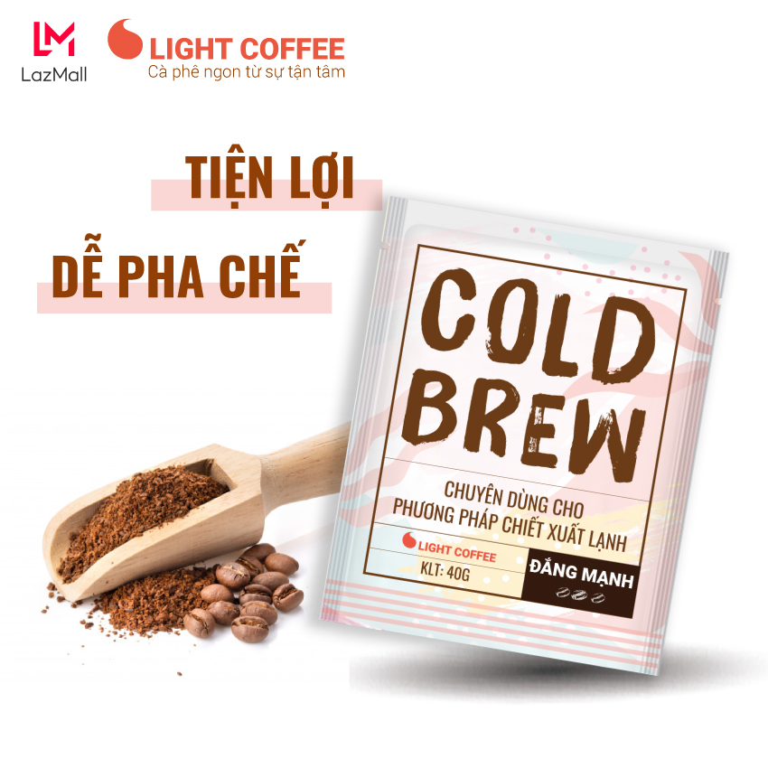 Cà phê pha Cold brew Light Coffee đắng ít - túi 40gr