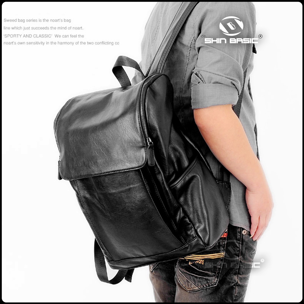 Ba Lô Da PU Cao Cấp Thời Trang hinBasic - SHIN9367