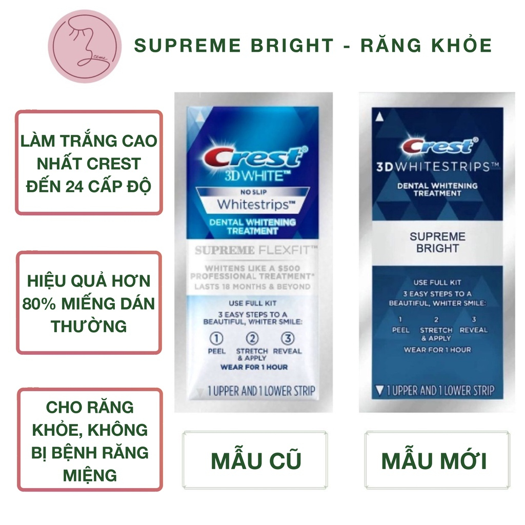 [HOÀN TIỀN 15%] [Bill Mỹ] Miếng Dán Trắng Răng Crest 3D White Glamorous - Professional - 1 Hour - Charcoal [SeeMe beauty]