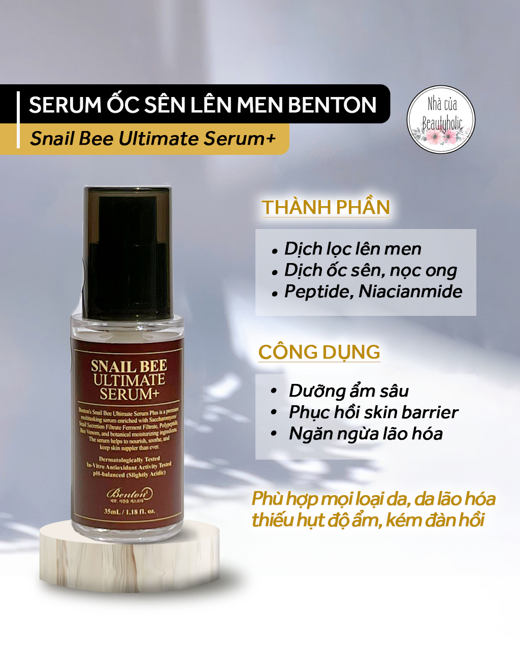 Tinh chất ốc sên benton snail bee ultimate serum
