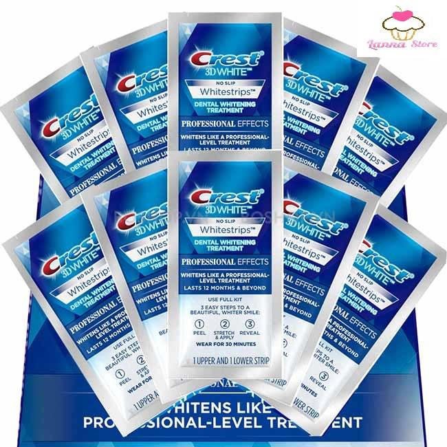 Combo 7 gói miêng dán trắng răng Crest 3D White loại Professional Effects - Mỹ